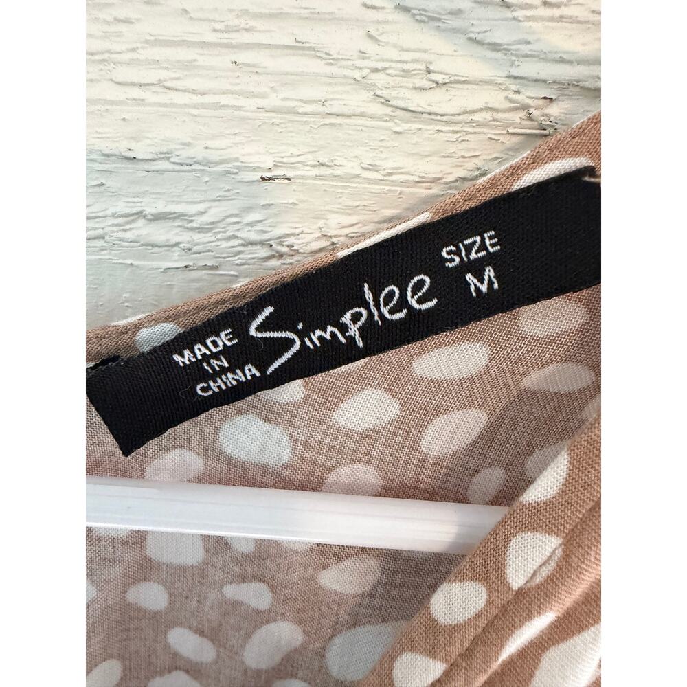 Simplee Beige & White Printed Romper – Women’s Size Small - Picture 6 of 7